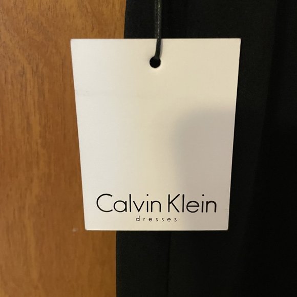 NWT Calvin Klein Little Black Dress Sheath Ruffle Sleeveless Size 6 NEW - Picture 9 of 9